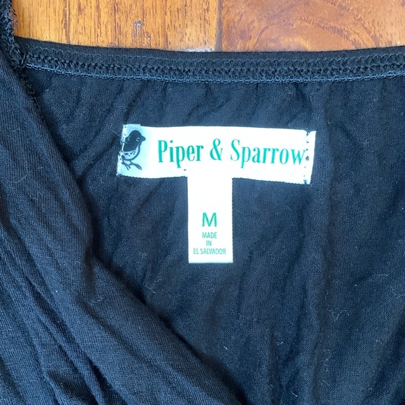 Anthropologie Piper & Sparrow Sexy Black Wrap Bodysuit Thong Size Medium Top - Picture 7 of 11